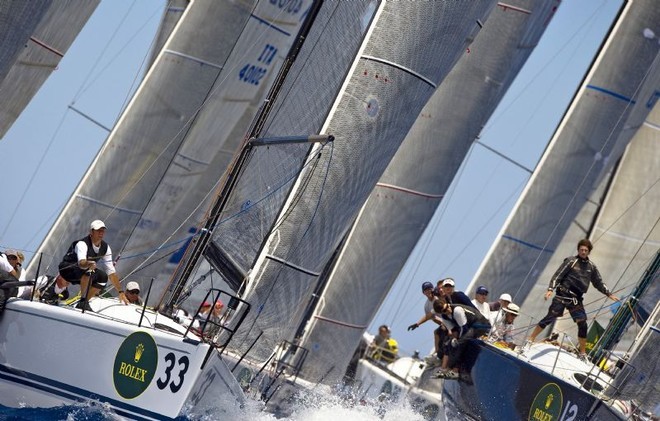 Plenty in action mid-fleet - Farr 40 Worlds &copy;  Rolex/ Kurt Arrigo http://www.regattanews.com